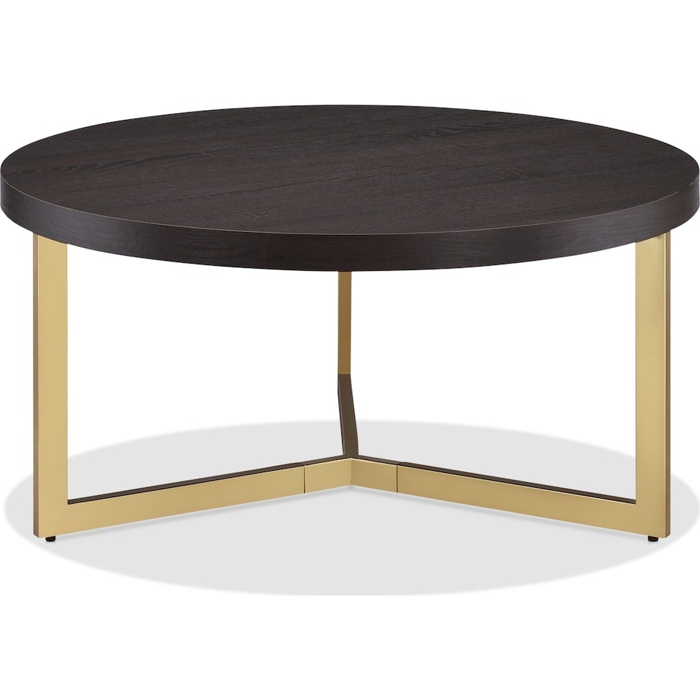 juneau dark brown gold coffee table   