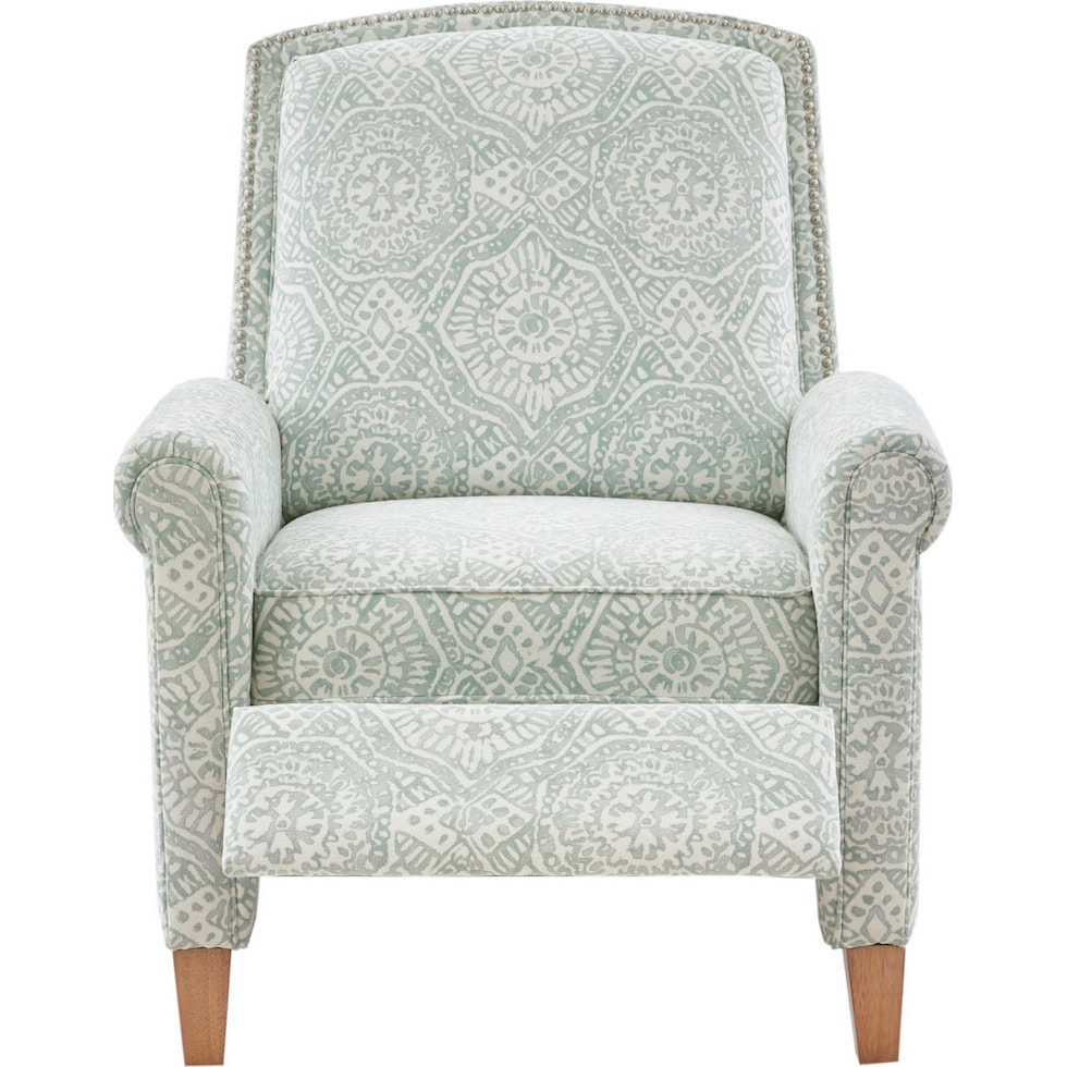 kacey blue manual recliner   