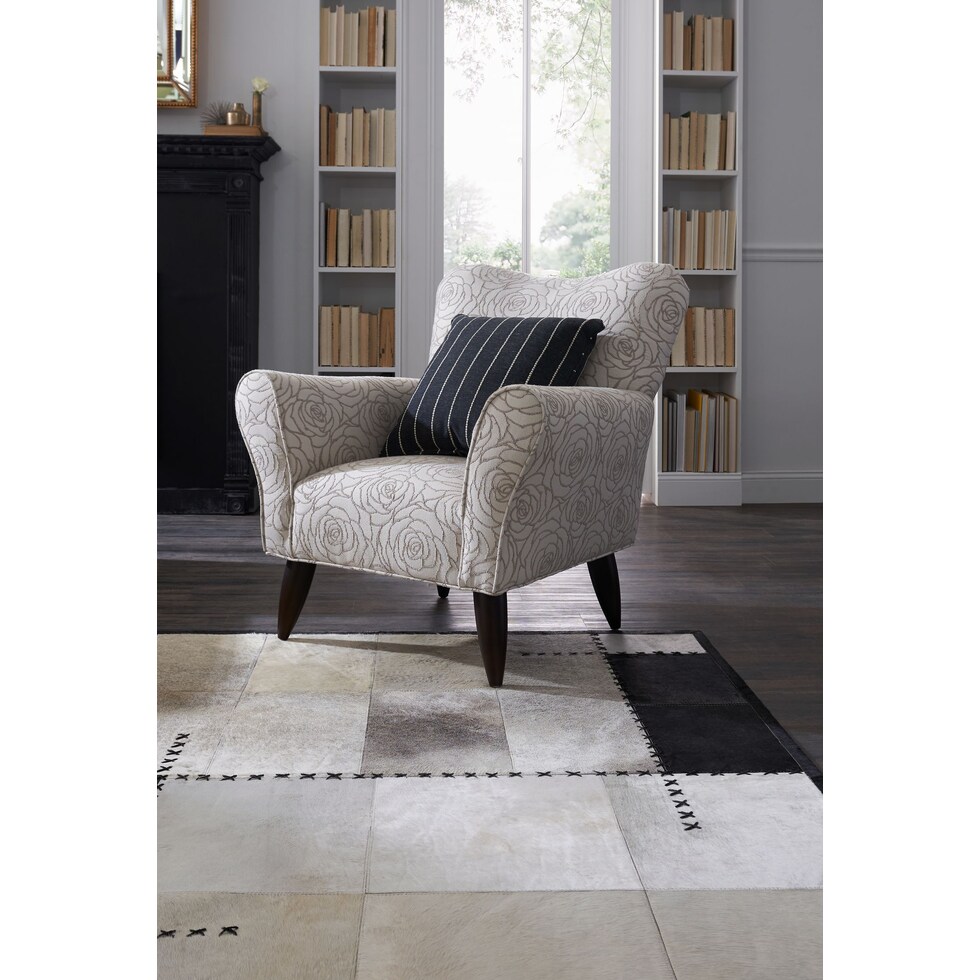 kady white accent chair   