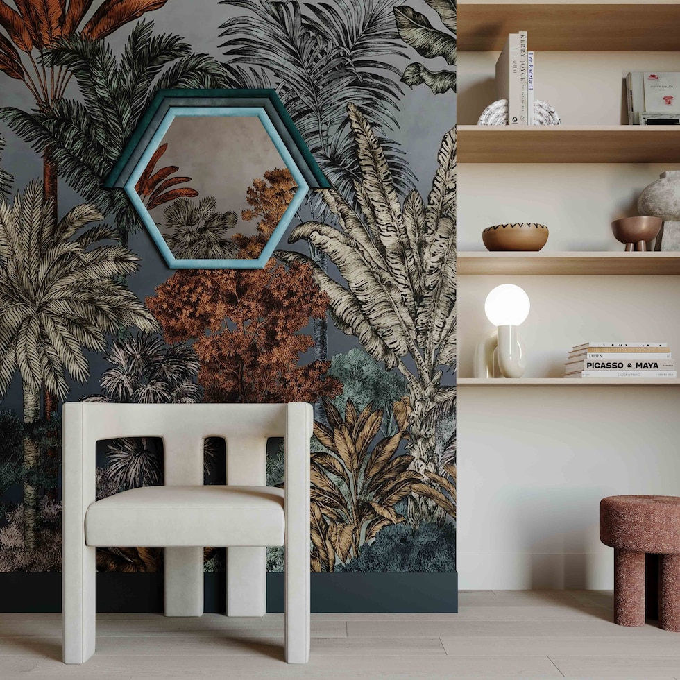 kaia blue wall mirror   