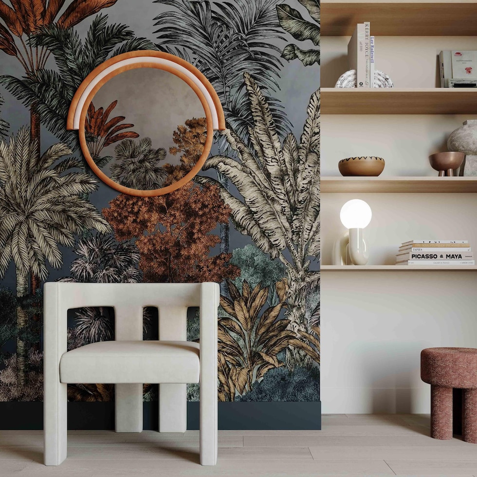 kaia orange wall mirror   