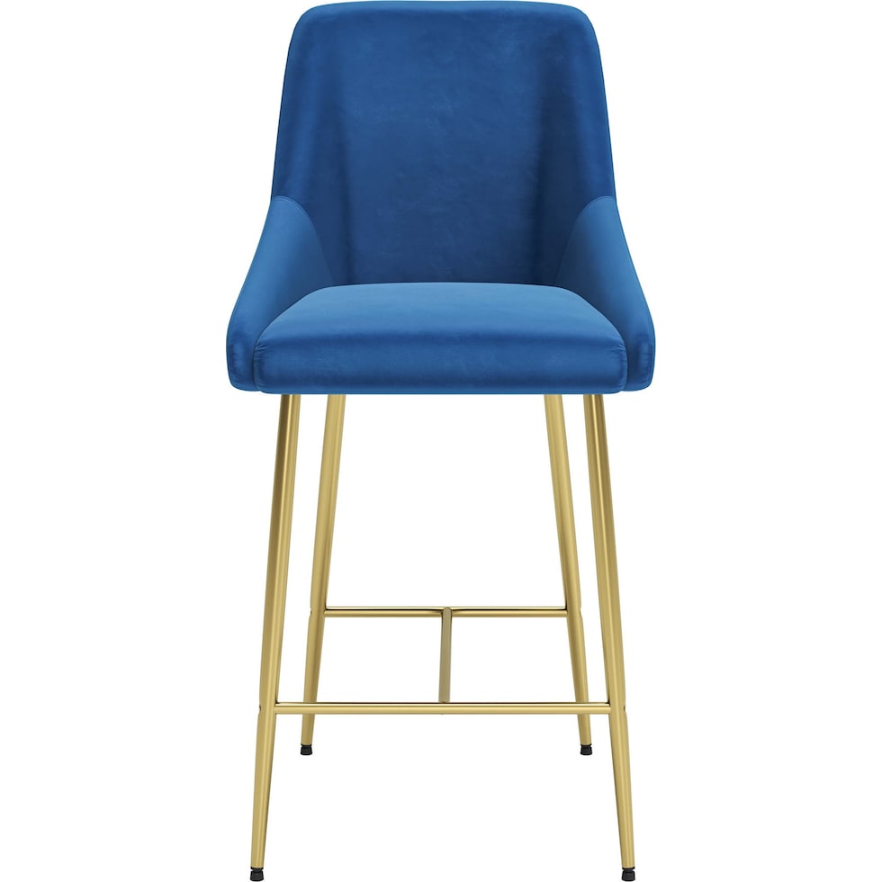 kairo blue gold counter height stool   