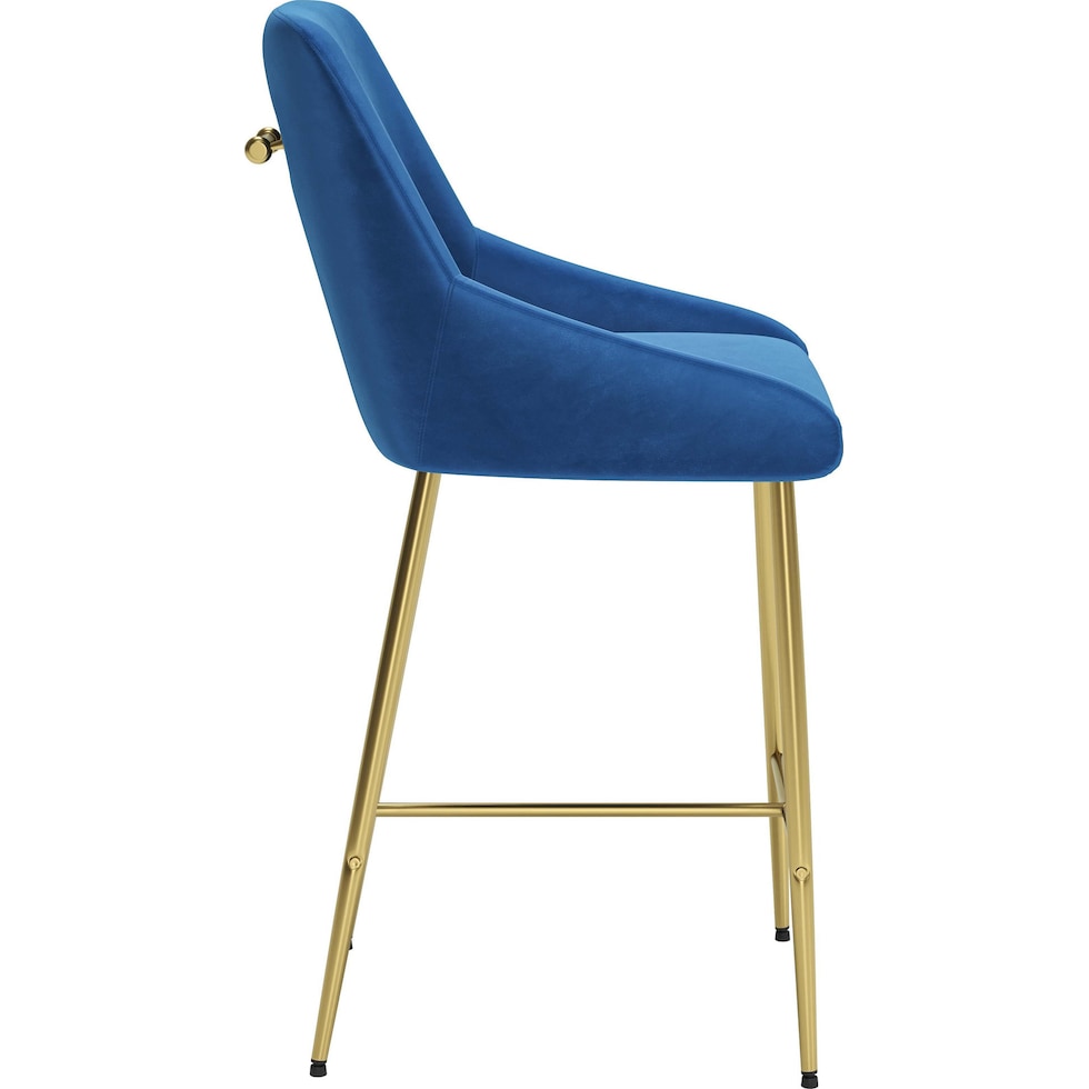 kairo blue gold counter height stool   