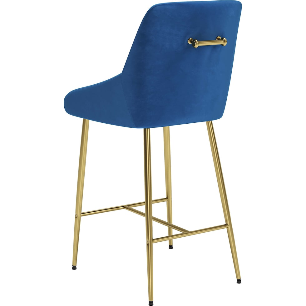 kairo blue gold counter height stool   