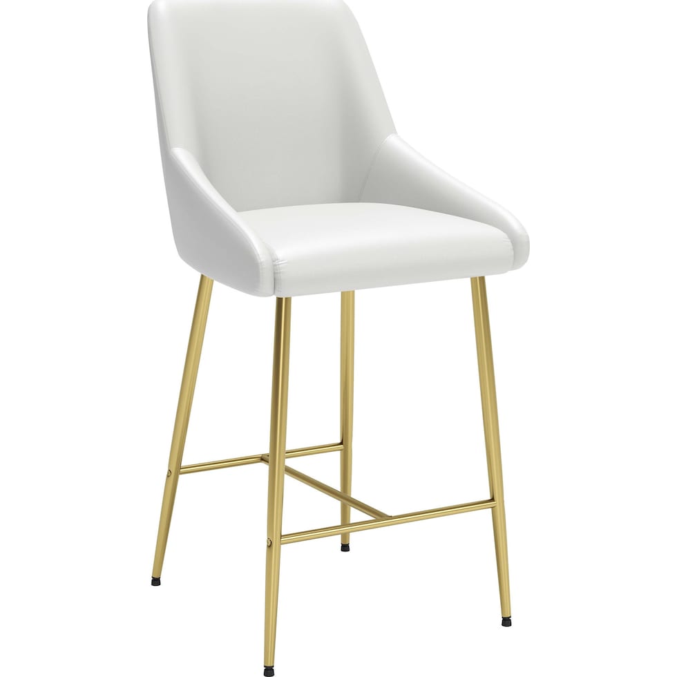 kairo white gold counter height stool   