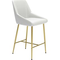 kairo white gold counter height stool   