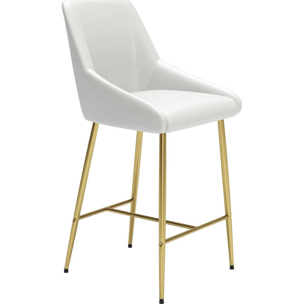kairo white gold counter height stool   