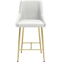 kairo white gold counter height stool   