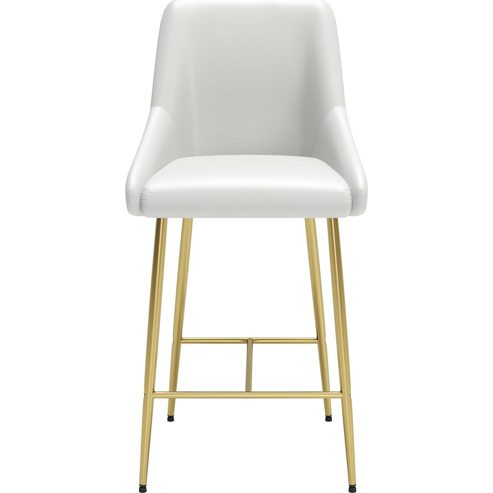 kairo white gold counter height stool   