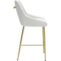 kairo white gold counter height stool   