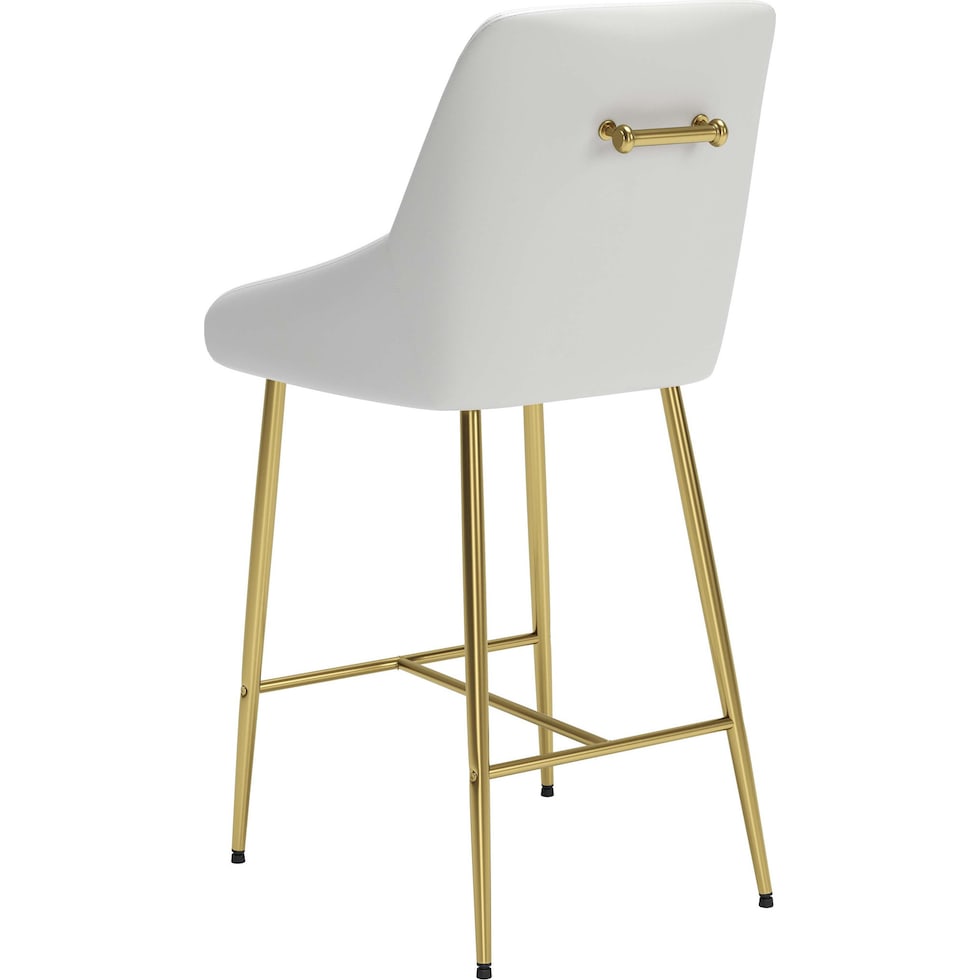 kairo white gold counter height stool   