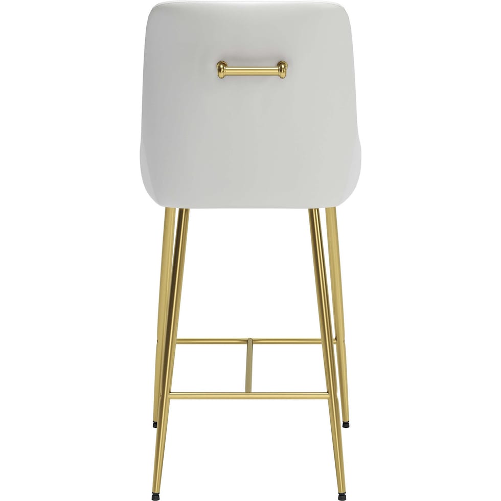 kairo white gold counter height stool   
