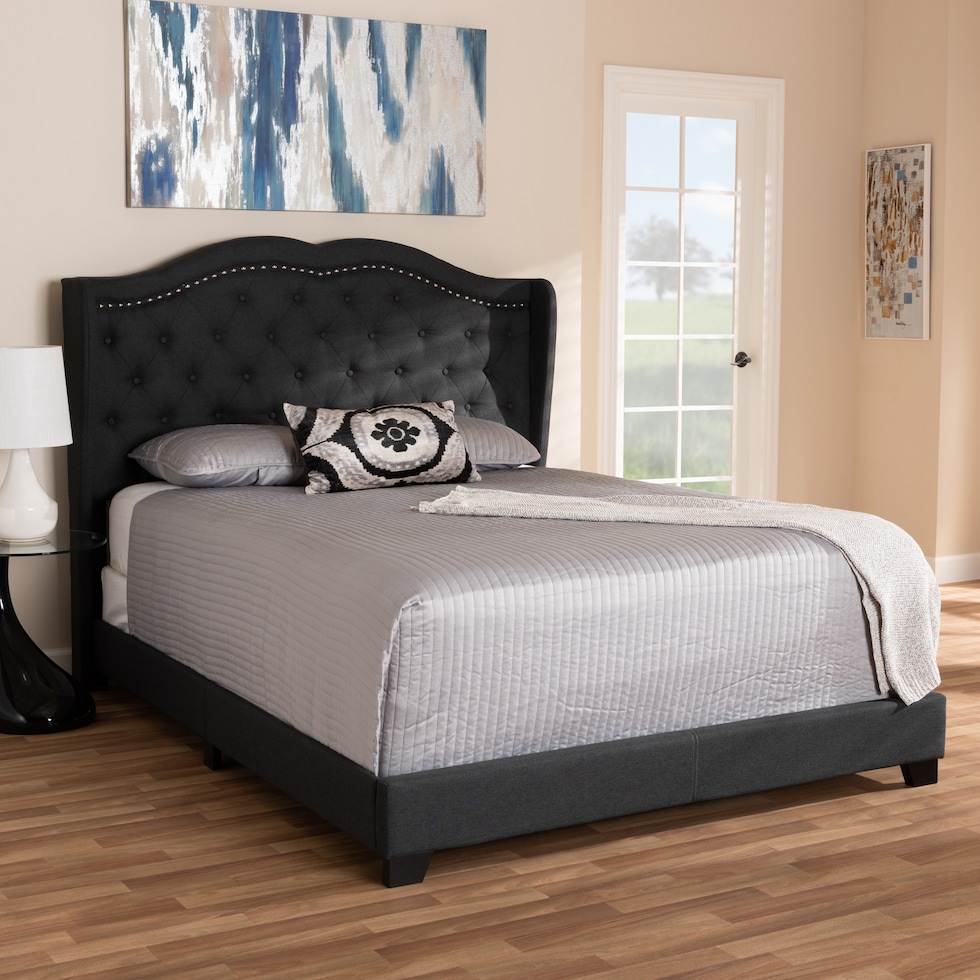 kallie gray queen bed   