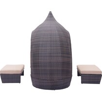 kamari brown cream outdoor daybed   