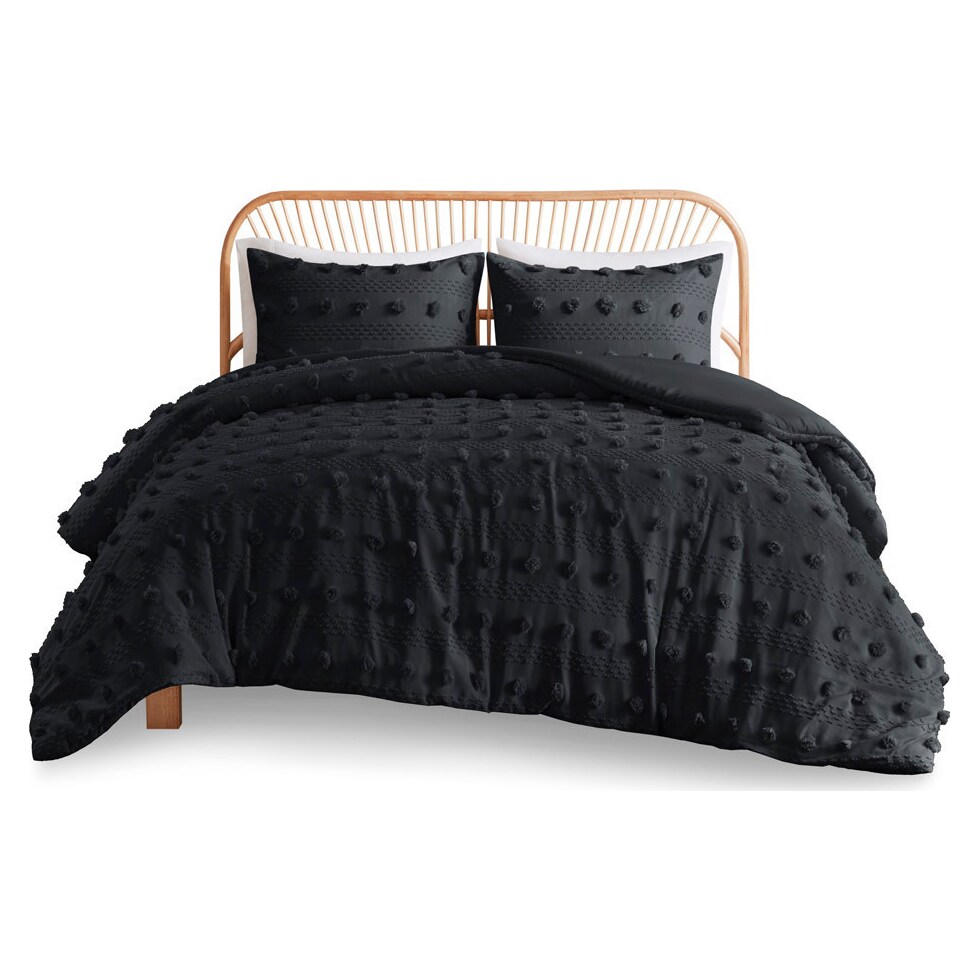 kamila black full queen bedding set   