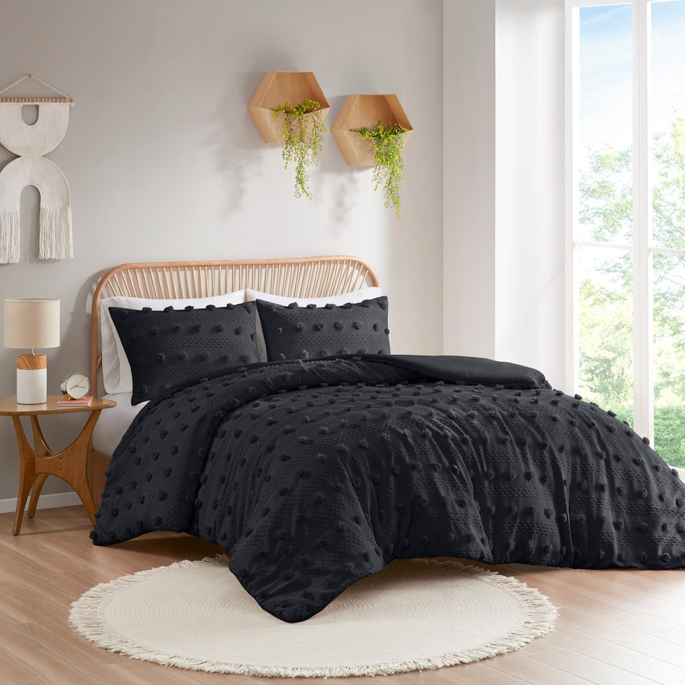 kamila black twin twin xl bedding set   