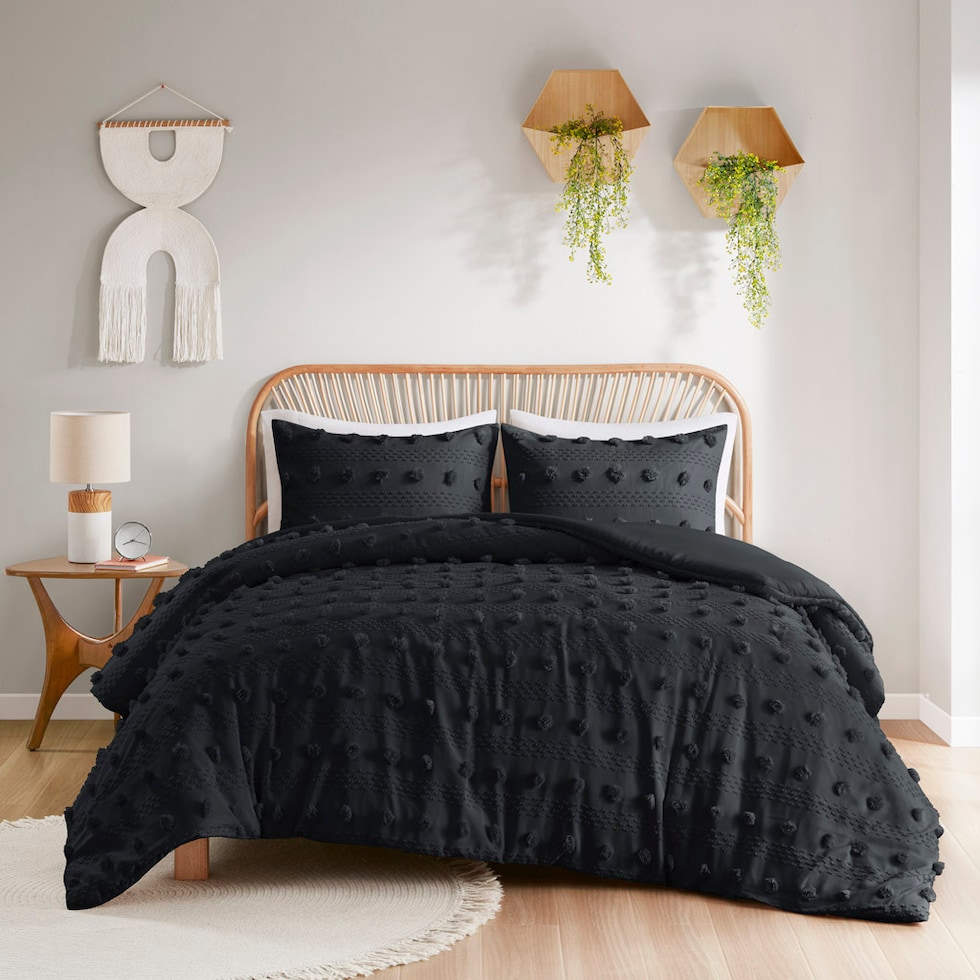 kamila black twin twin xl bedding set   