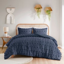 kamila blue full queen bedding set   