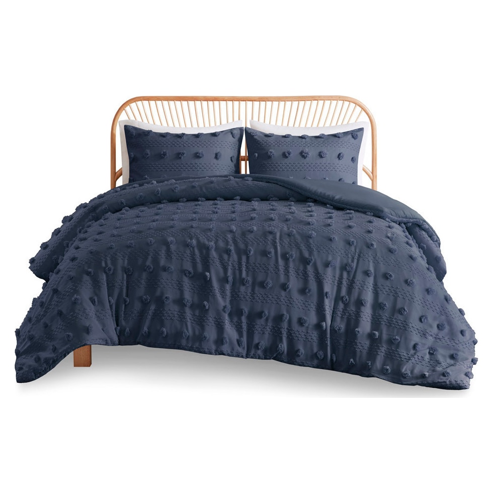 kamila blue full queen bedding set   