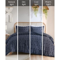 kamila blue full queen bedding set   