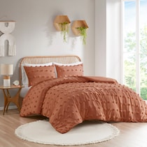kamila orange full queen bedding set   