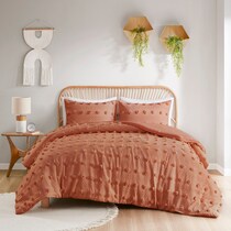 kamila orange full queen bedding set   