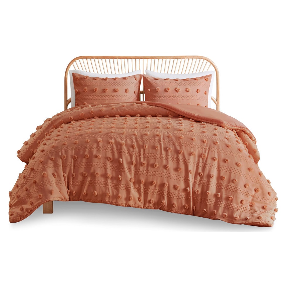 kamila orange full queen bedding set   