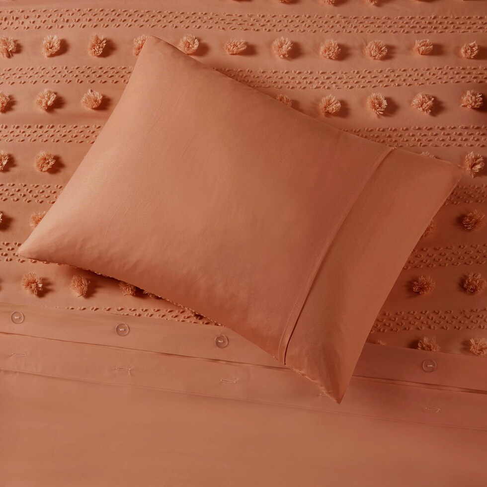 kamila orange full queen bedding set   