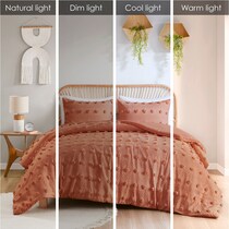 kamila orange full queen bedding set   