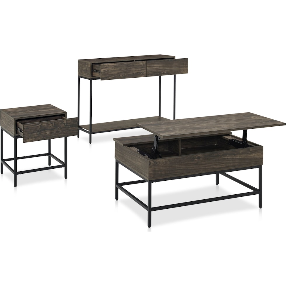 kaplan dark brown  pack tables   