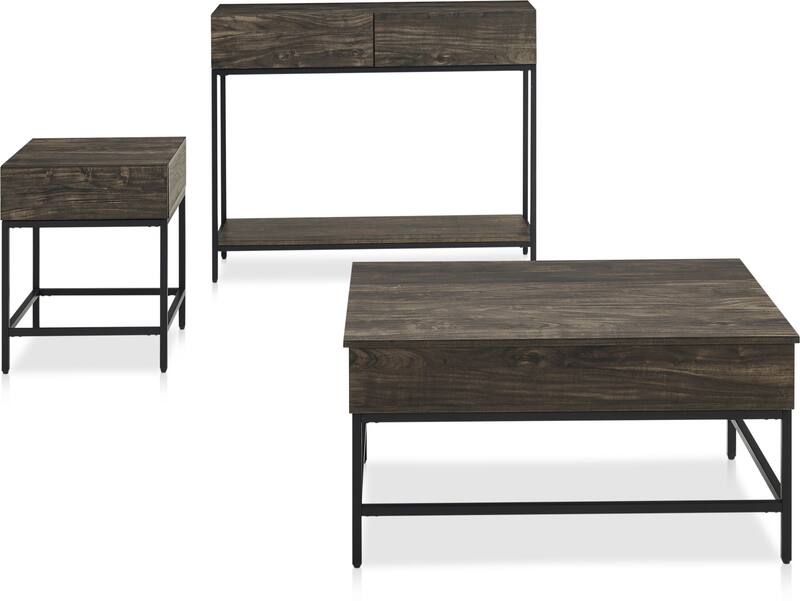Kaplan 3Piece Table Set with Coffee Table, Console Table and End Table Value City Furniture
