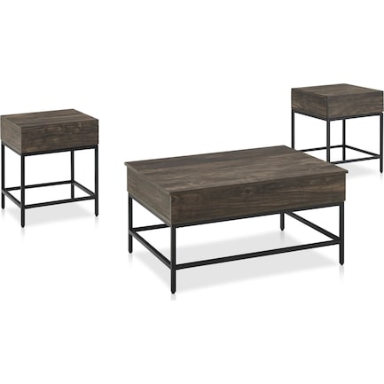 Kaplan 3-Piece Table Set with Coffee Table and 2 End Tables