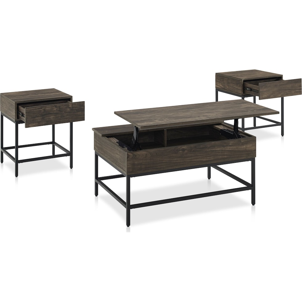 kaplan dark brown  pack tables   