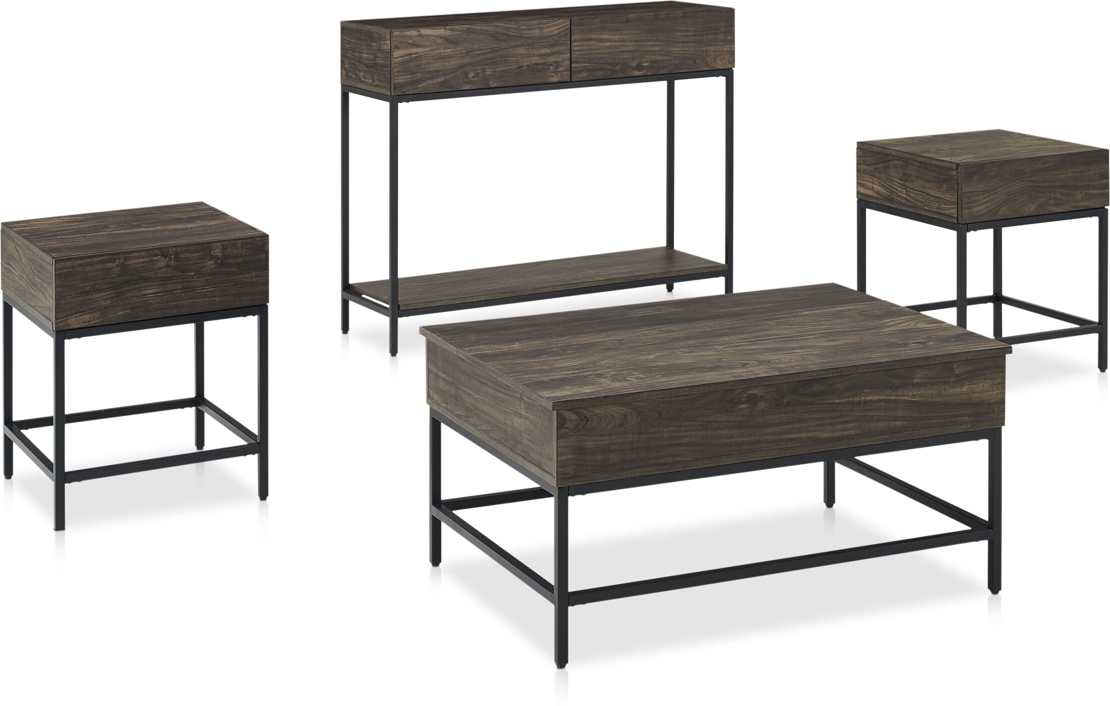 Kaplan 4Piece Table Set with Coffee Table, Console Table and 2 End