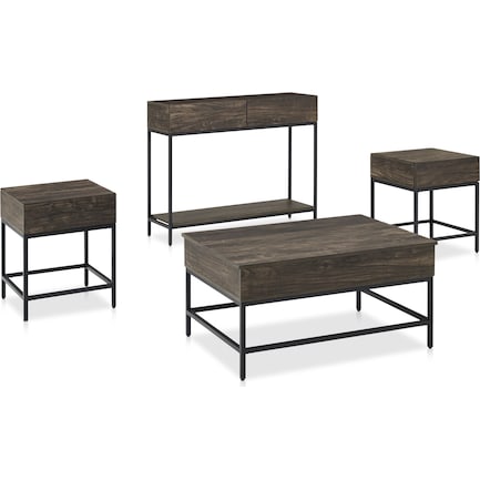 Kaplan 4-Piece Table Set with Coffee Table, Console Table and 2 End Tables