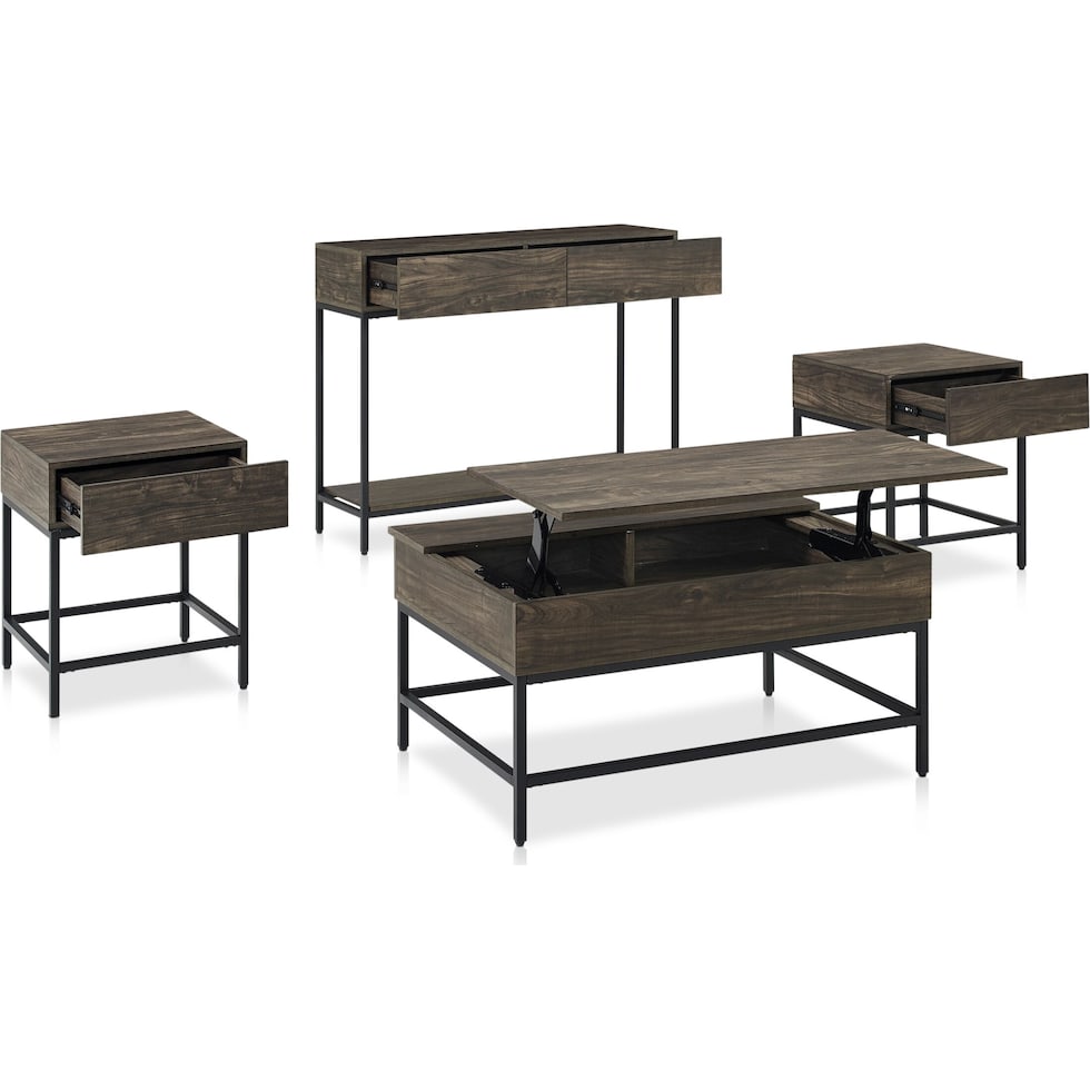 kaplan dark brown  pack tables   