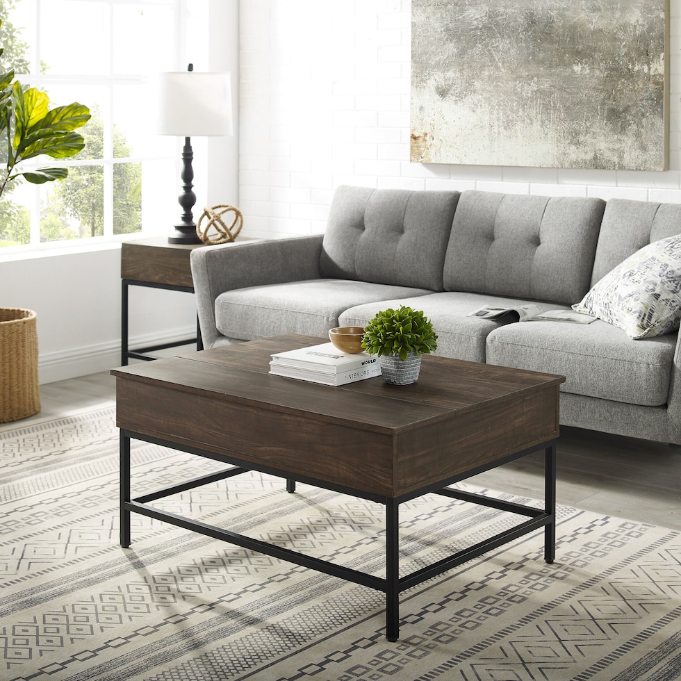 kaplan dark brown coffee table   