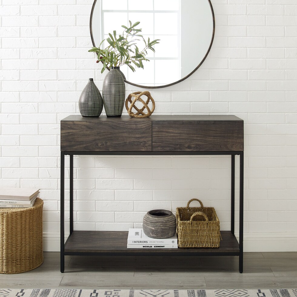 kaplan dark brown console table   