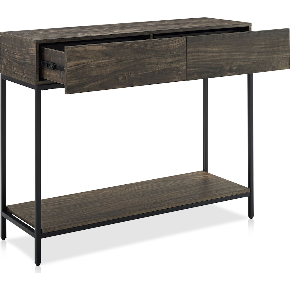 kaplan dark brown console table   