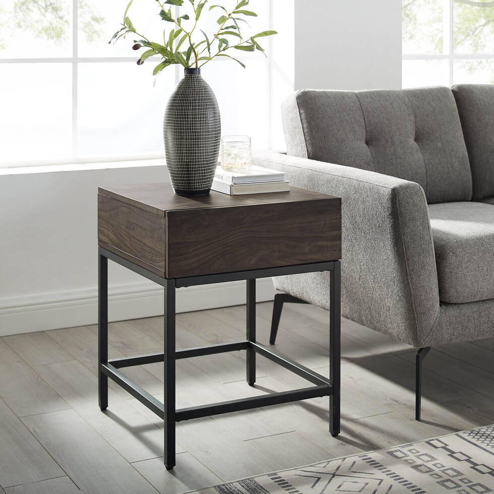 kaplan dark brown end table   