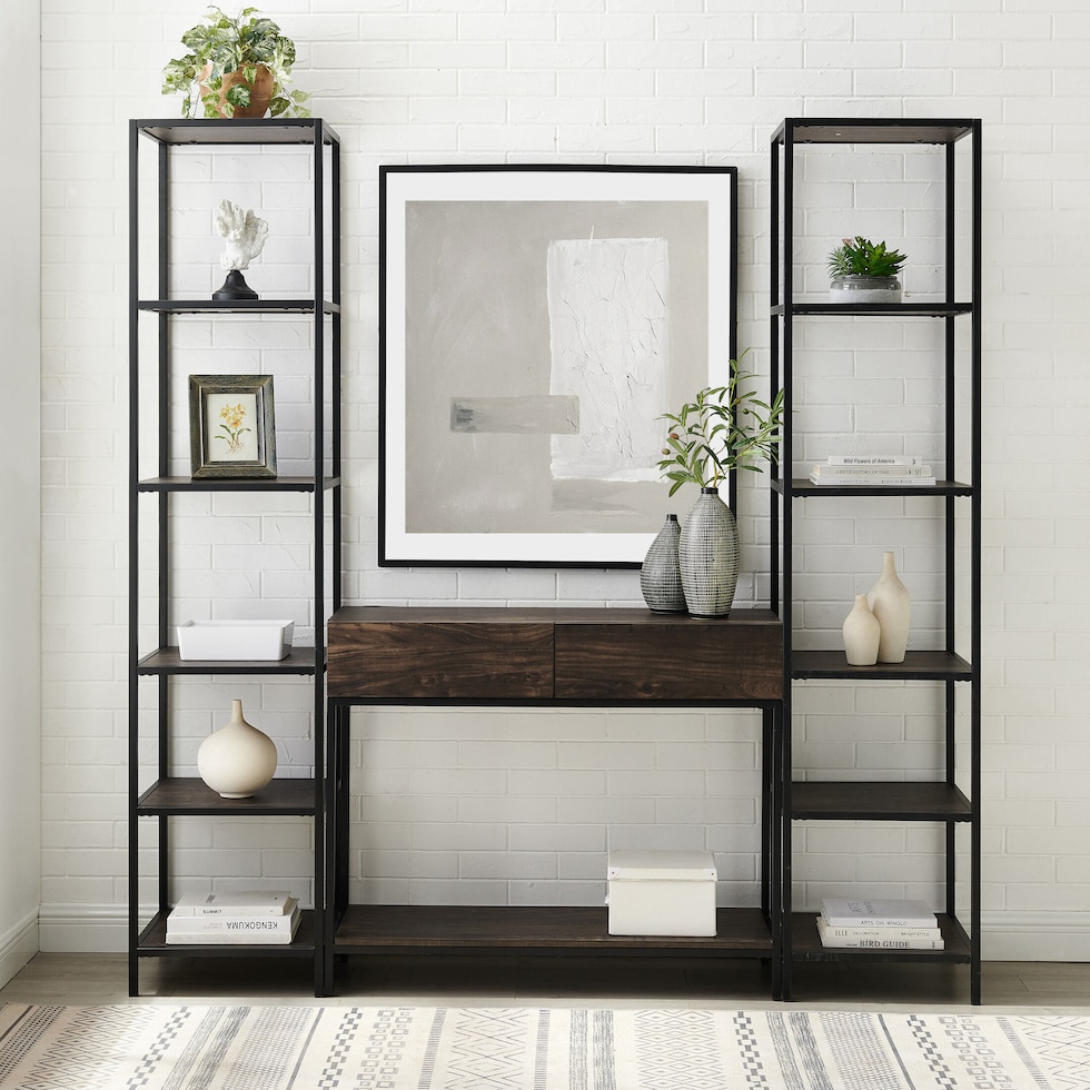 kaplan dark brown etagere   