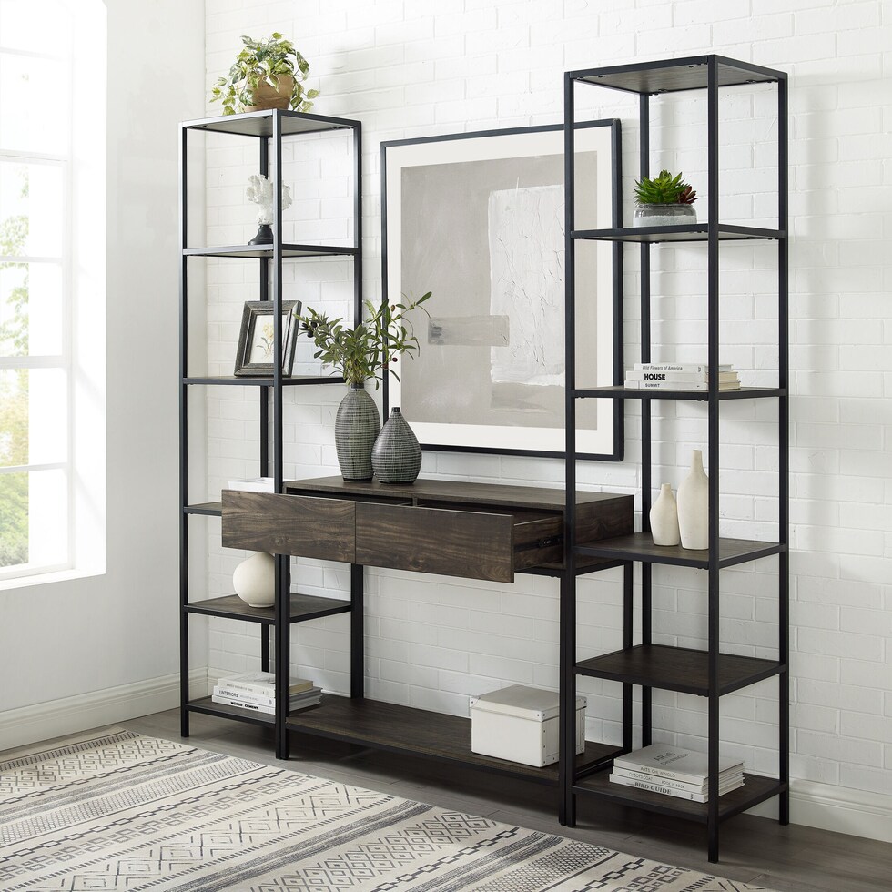kaplan dark brown etagere   
