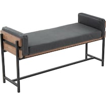 kari black vegan leather brown bench   