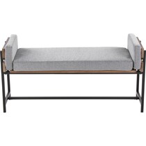 kari light gray brown bench   