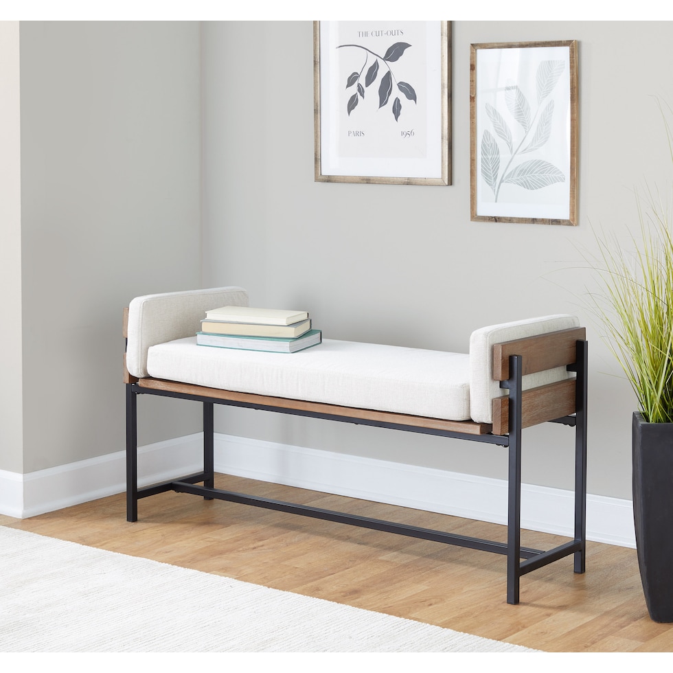 kari white brown bench   