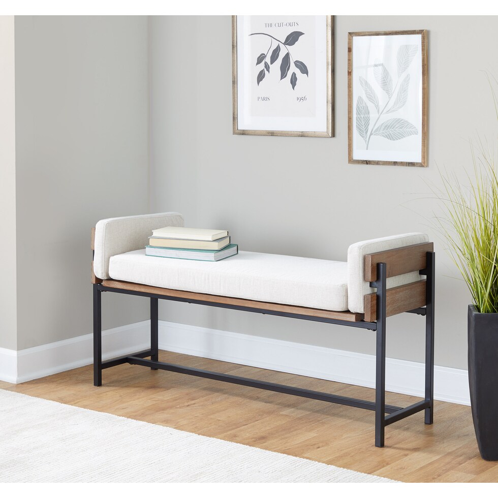 kari white brown bench   