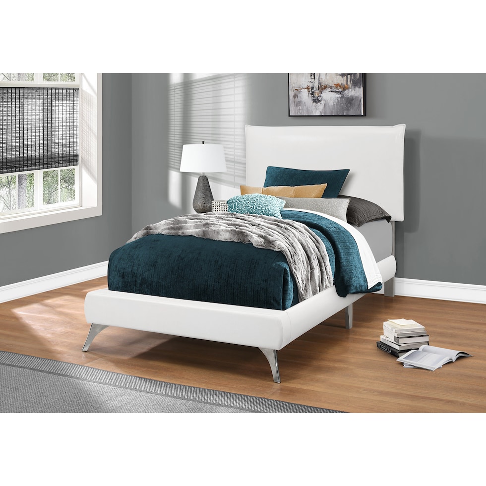 kasey white twin bed   