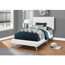 kasey white twin upholstered bed   