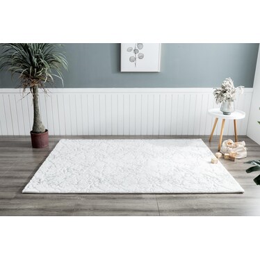 Kashi  8' x 10' Area Rug - White And Silver