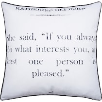 katherin hepburn pillow black white accent pillow   